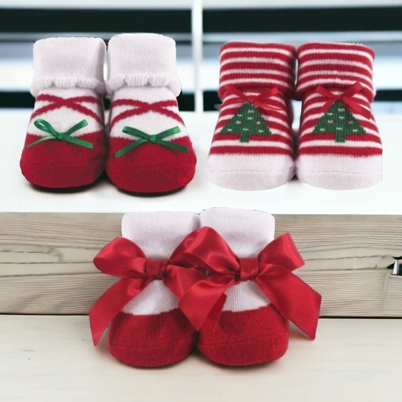 NWT HUDSON BABY 3 Pair of Holiday Socks 0-9Months - Picture 4 of 5